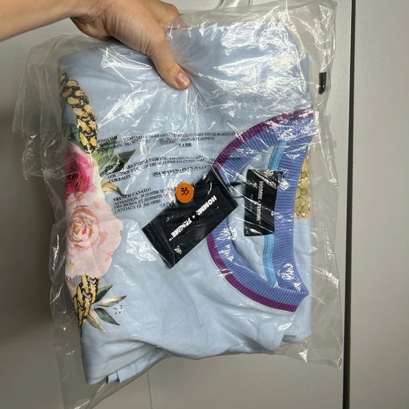 Homme + Femme - PARADISE CHAIN TEE Hummingbirds in Blue - XXL NWT - Picture 7 of 9